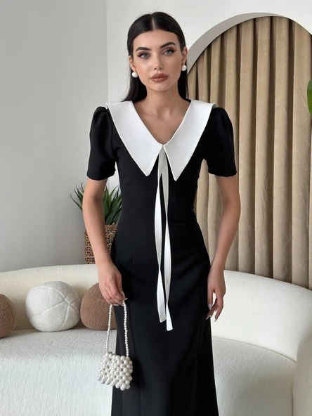 Zerra Yaka Kurdale Detay Elbise - Resim 3