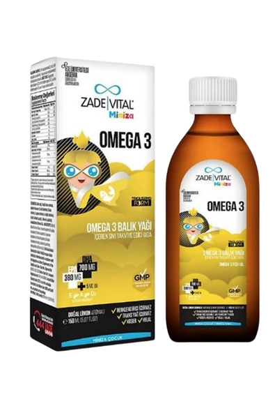 Zade Vital Miniza Omega-3 Balık Yağı 150 ml ürün görseli 1