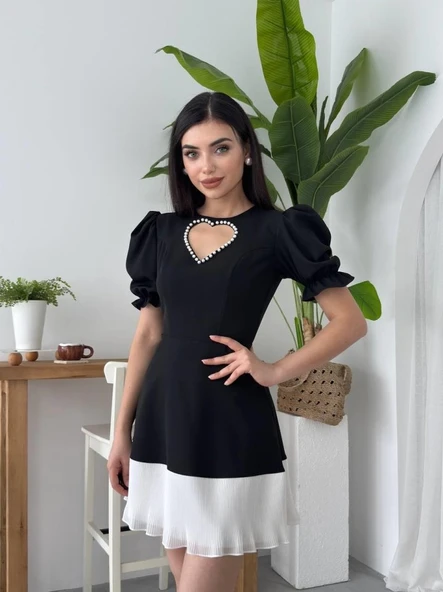 Safe Kalp Detaylı Elbise - Resim 5