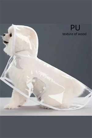 1 Adet-Pomeranian Şeffaf Köpek Yağmurluğu – PVC, Su Geçirmez, Tüm Irklar İçin Uygun - Resim 6