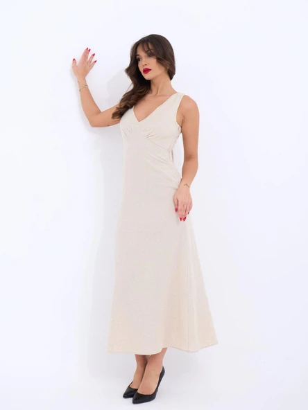 7124 ELBİSE-BEJ - Resim 3