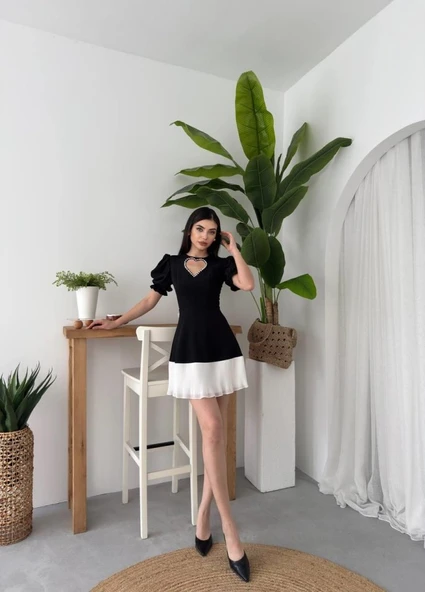 Safe Kalp Detaylı Elbise - Resim 4