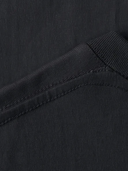 Baskılı Oversize Bisiklet Yaka T-shirt - Siyah - Resim 3