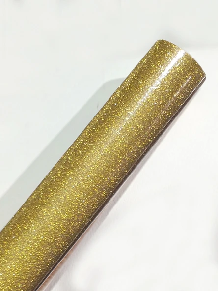 Sarı Simli Yapışkanlı Asetat 45x200 cm - 1 Adet - Resim 3