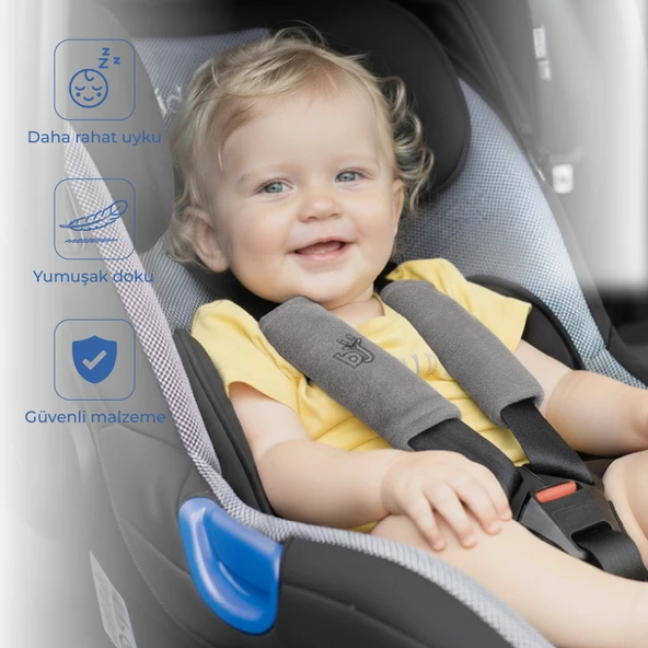 Babyjem Emniyet Kemeri Boyun Koruyucu Gri ürün görseli 1