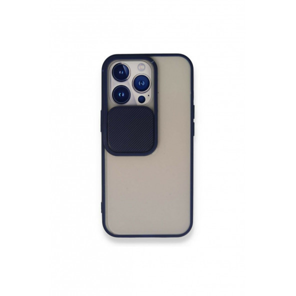 iPhone 13 Pro Sürgülü Kamera Lens Korumalı Buzlu Mat Kılıf - 2