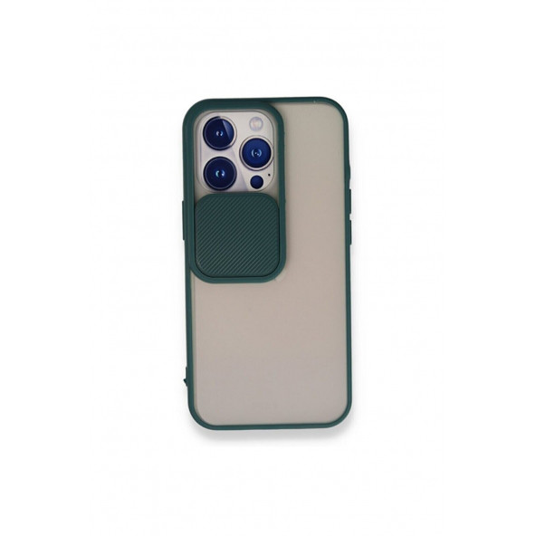 iPhone 13 Pro Sürgülü Kamera Lens Korumalı Buzlu Mat Kılıf - 3
