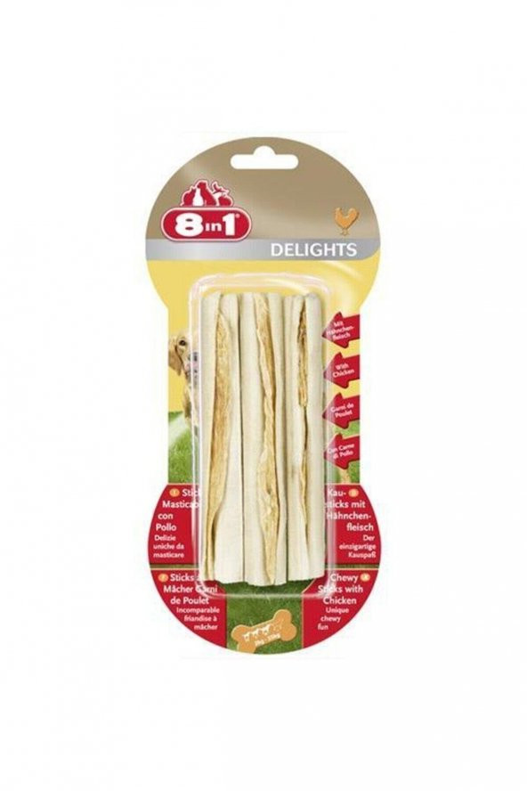 8in1 8 In 1 Delights Sticks 3´lü Stik Ağız Temizleme Kemiği 75 gr