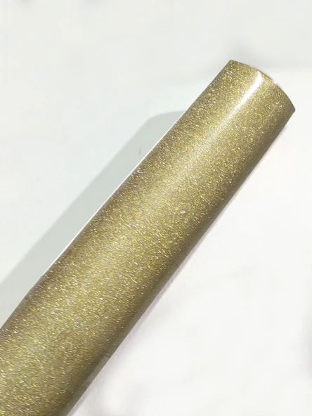 Açık Sarı Simli Yapışkanlı Asetat 45x200 cm - 1 Adet - Resim 3