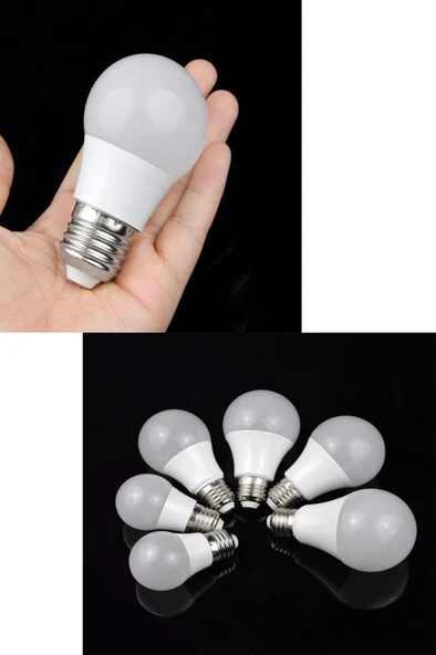 Şahnet 6W E27 Mini Top Ampul 3000K Sarı Işık 3 Adet - Resim 2