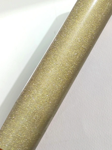 Açık Sarı Simli Yapışkanlı Asetat 45x200 cm - 1 Adet - Resim 2