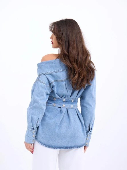 7308 KOT GÖMLEK-MAVİ - Resim 5