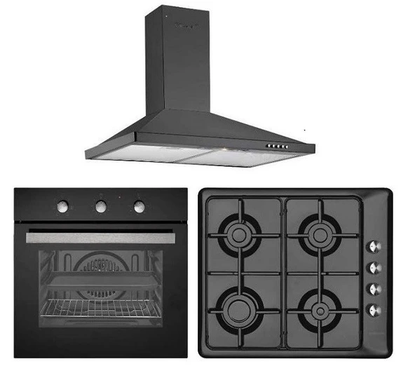 EMİNÇELİK SİYAH EMAYE EKO 6 PRG TURBO FANLI ANKASTRE SET