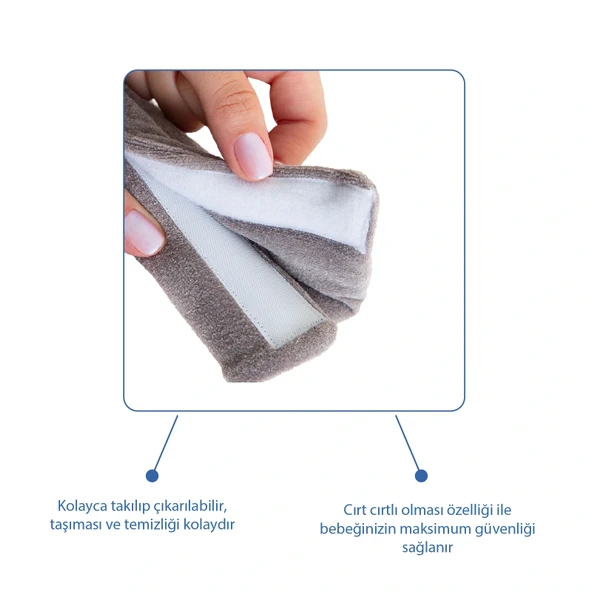 Babyjem Emniyet Kemeri Boyun Koruyucu Gri - Resim 5