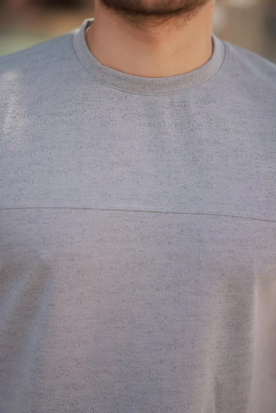 Erkek Oversize Bisiklet Yaka Kısa Kollu T-shirt - Resim 3