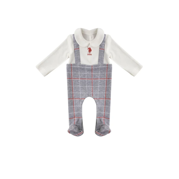 Gri Melanj Kadife Bebek Tulum ürün görseli