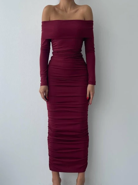 Dakota Drapeli Elbise - Resim 2