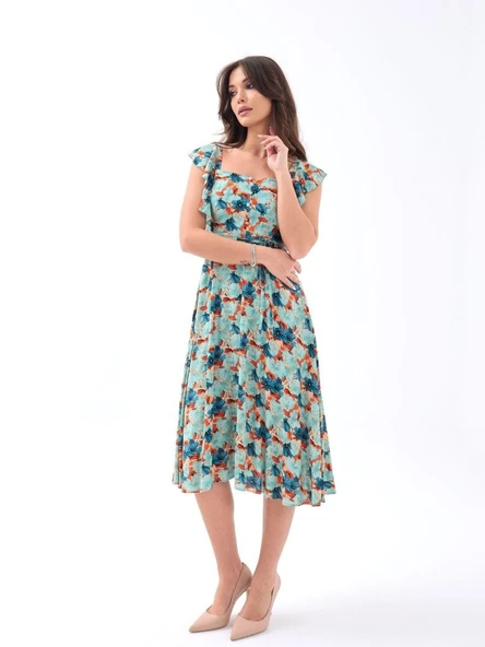 5370 ELBİSE-YEŞİL - Resim 2