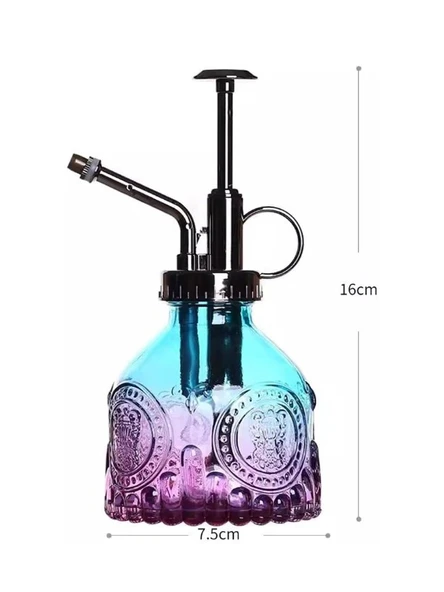 Vintage Cam Bitki Sulama Spreyi – Dekoratif Püskürtme Kolonya Şişesi 200 ml Mor - 1