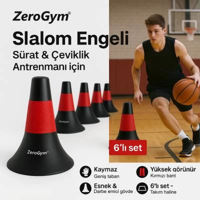 Zerogym Yeni Nesil Antrenman Hunisi 23cm 6Lı Set Kırmızı - 4