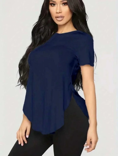 Kadın Türlü Viskon Kumaş Yırtmaç Detaylı Bluz ürün görseli