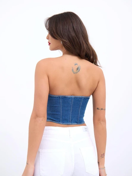 6241 KOT BLUZ-MAVİ - Resim 5