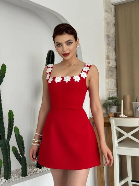 Alyosa Çiçek Detaylı Elbise - Resim 4