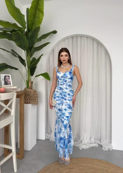 Peran Büzgülü Elbise - Resim 8