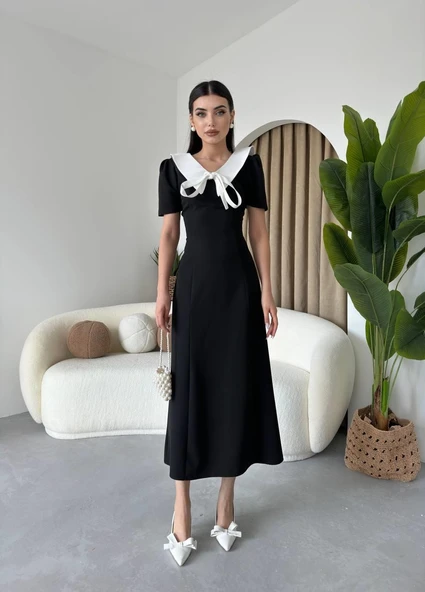 Zerra Yaka Kurdale Detay Elbise - Resim 4