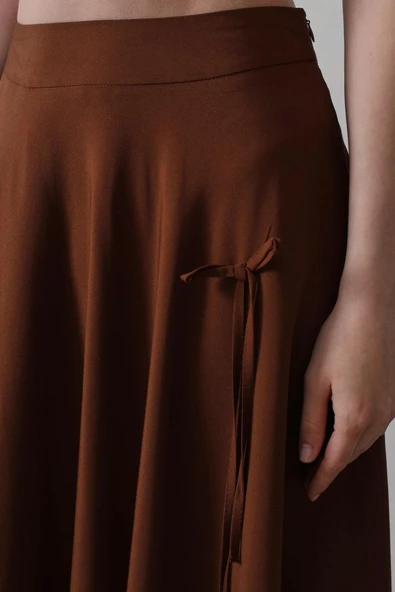 Fiyonk Kloş Etek - Kahve - Resim 4