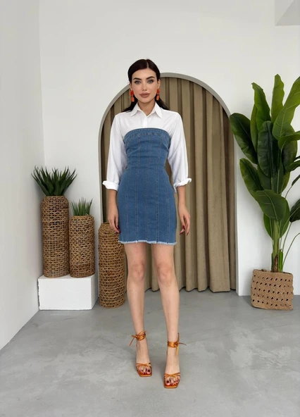 Vinna Straplez Kot Mini Elbise - Resim 2