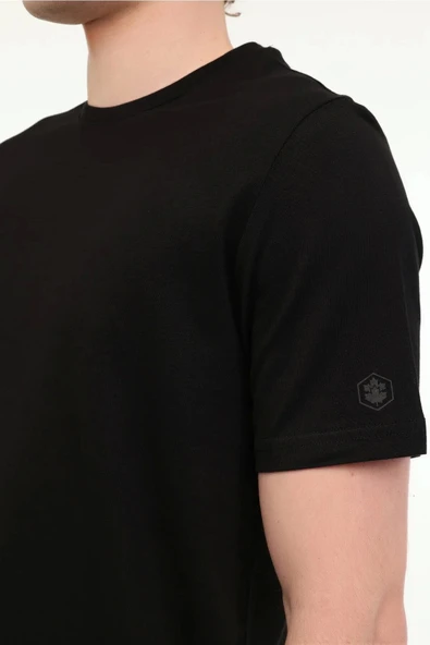 Lumberjack Ct110 0 Yaka Erkek Tshirt - Siyah - 4