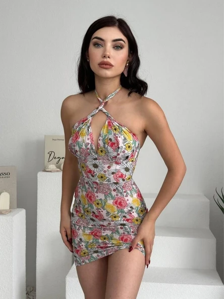 Greasa Boyundan Bağlamalı Elbise ürün görseli