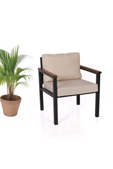 NEOKAS Balkon Mobilyası, Metal Oturma Grubu, Balkon Seti, Kafe Koltuğu, Teras Takımı, 1 Koltuk - Resim 3