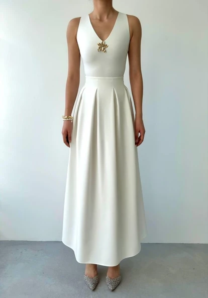 Late Yıldız Detaylı Elbise - Resim 2