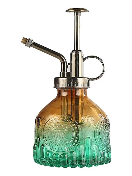 Vintage Cam Bitki Sulama Spreyi – Dekoratif Püskürtme Kolonya Şişesi 200 ml Yeşil - 1