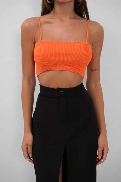 İnce Askılı Crop Top - Resim 4