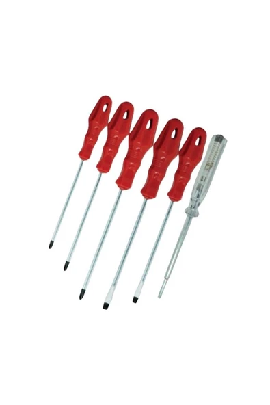 Rodex Tornavida Seti 6 Lı- Yıldız Ve Düz Uçlu, Kaymaz Sap