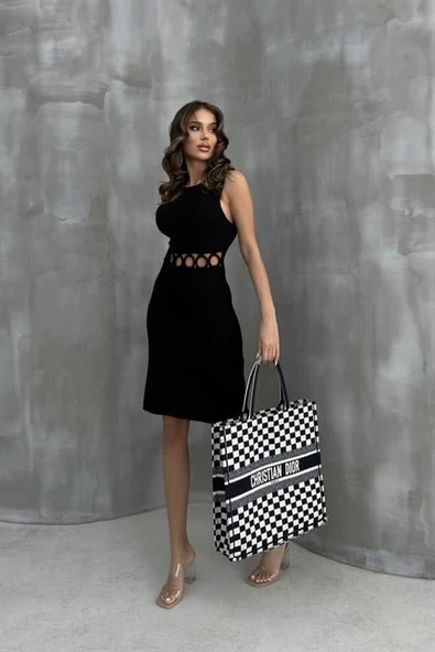 Estelya Cut Out Mini Elbise 2571-01 - Resim 4