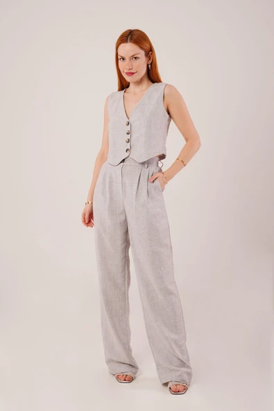 Kırçıllı Desen Gri Takım - Resim 3