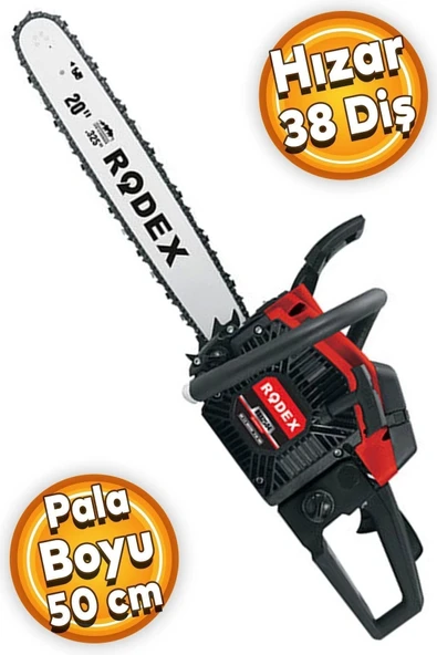 Rodex Rdx2504 Benzinli Hızar Ağaç Kesme Motoru 50 cm 38 Diş - 2