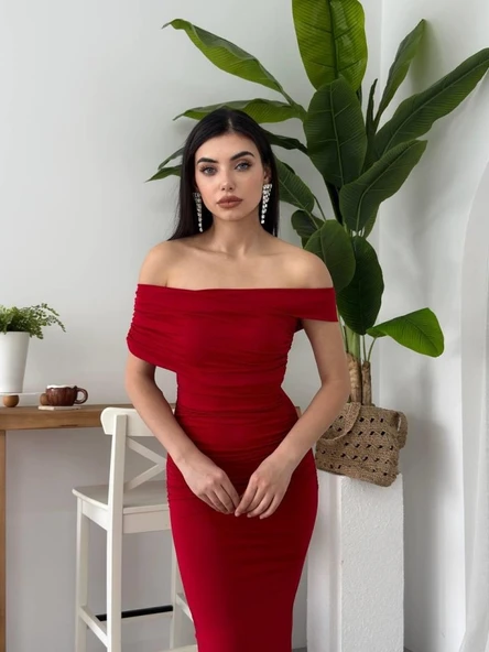 Dron Straplez Elbise - Resim 4