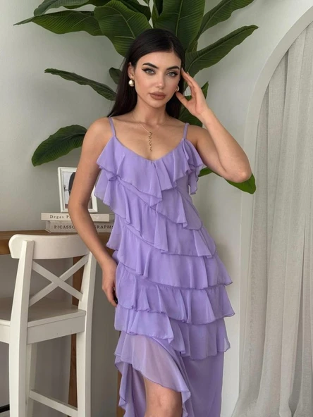 Ples Yırtmaç Detaylı Elbise ürün görseli