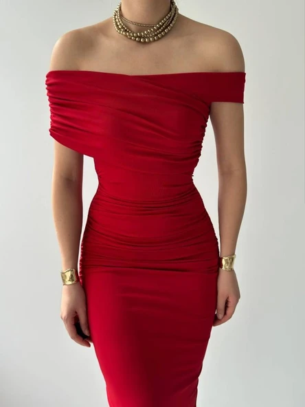 Dron Straplez Elbise - Resim 6