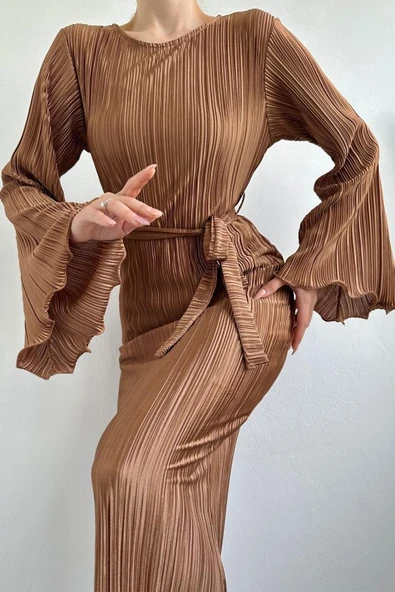 Vizon İspanyol Kol Piliseli Elbise - Resim 3