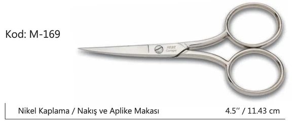 Rose Europe Az Kalın Nakış Makası Süper Kalite No:4,5 11,43 Cm