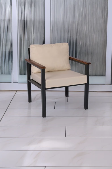 NEOKAS Balkon Mobilyası, Metal Oturma Grubu, Balkon Seti, Kafe Koltuğu, Teras Takımı, 1 Koltuk - Resim 2