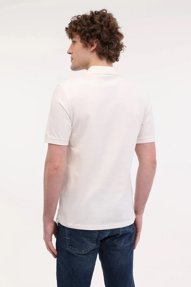 Lumberjack Ct953 Yakali Erkek Tshirt - Kirik Beyaz - 3