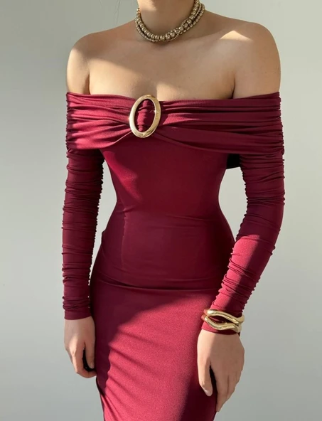 Maca Straplez Elbise - Resim 5