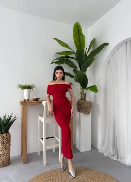 Dron Straplez Elbise - Resim 3